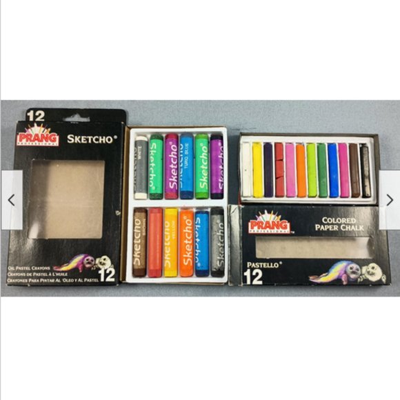 Dixon Prang 12 Oil Pastel Crayons 11660 Sketcho + 12 Pastello Paper Chalk 10441 - Picture 2 of 4